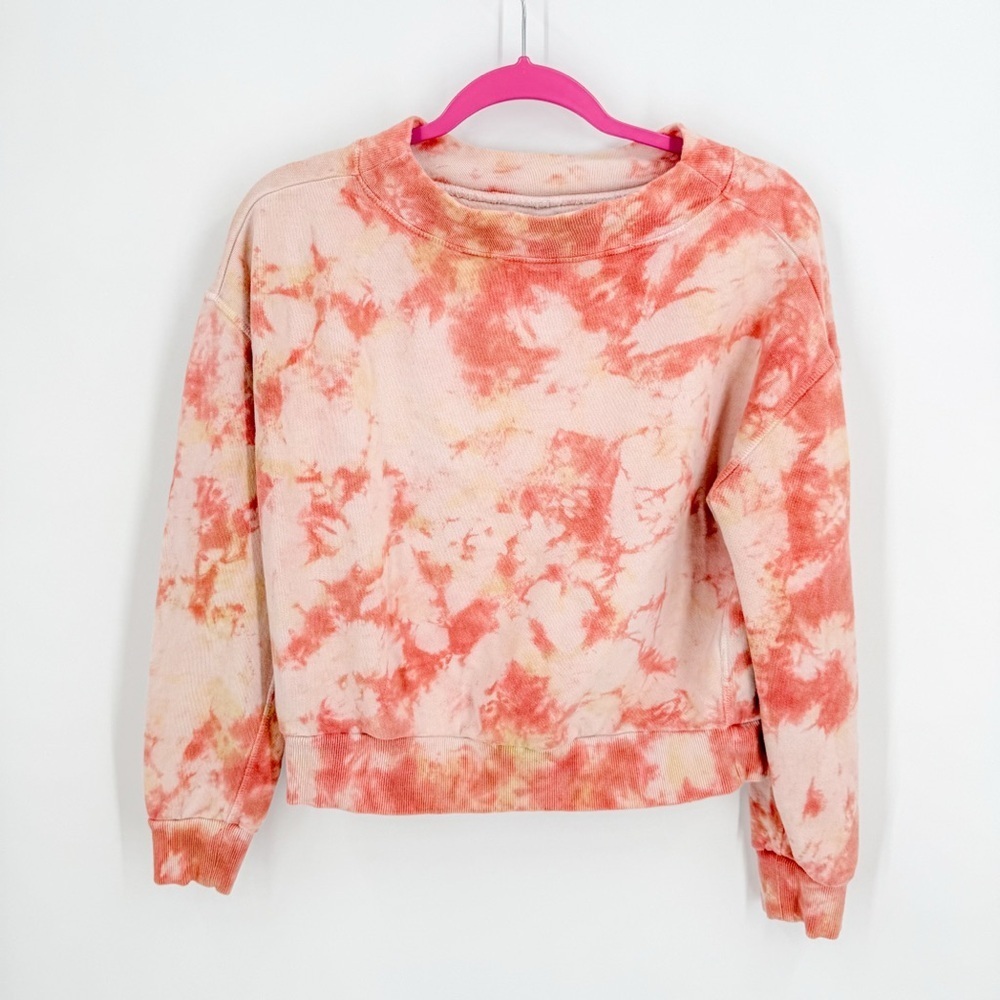 Pilcro Orange Tie-Dye Sweatshirt Relaxed Fit